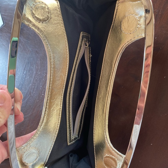 Express clutch bag snakeskin sequin gold neutral colors - Picture 3 of 4